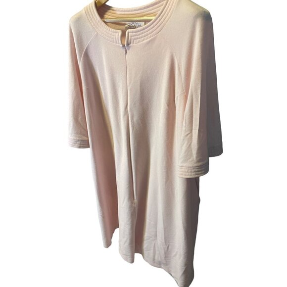 Vintage Vanity Fair Pink Full Zip Knee Length Robe Sz XL - Picture 3 of 8
